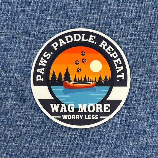 Paws. Paddle. Repeat. Vinyl Sticker